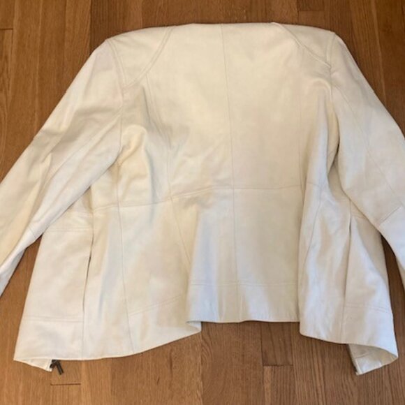 Calvin Klein Tailored Off-White Leather Jacket, XL - Picture 5 of 5